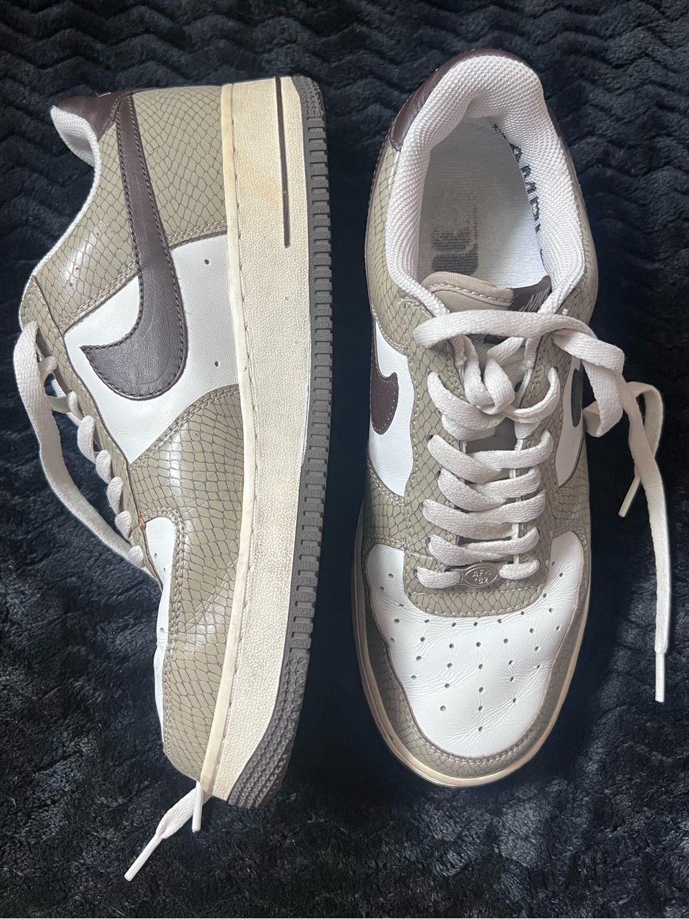 RARE VTG ‘04 Nike Air Force 1 Low Premium Baroque Brn Snakeskin SAMPLE Size8.5/9